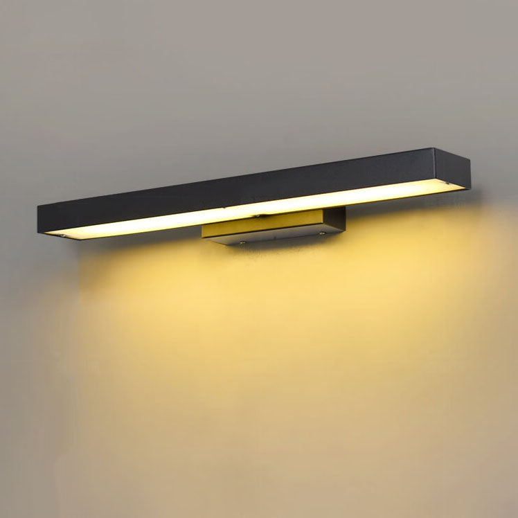 Minimalist Black Rectangular LED Outdoor Wall Sconce Lamp for Patios