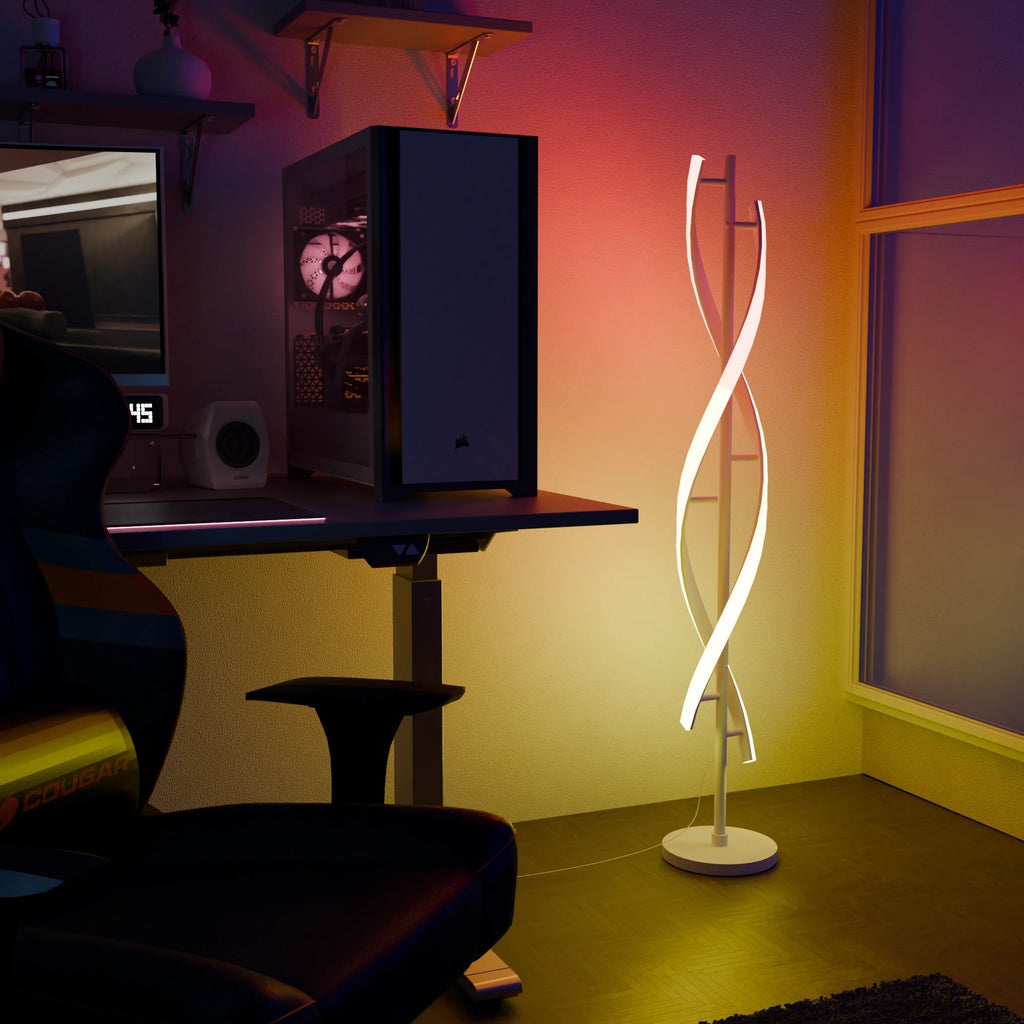 Modern Stylish Black Metal Floor Lamp for Living Room or Bedroom Decor