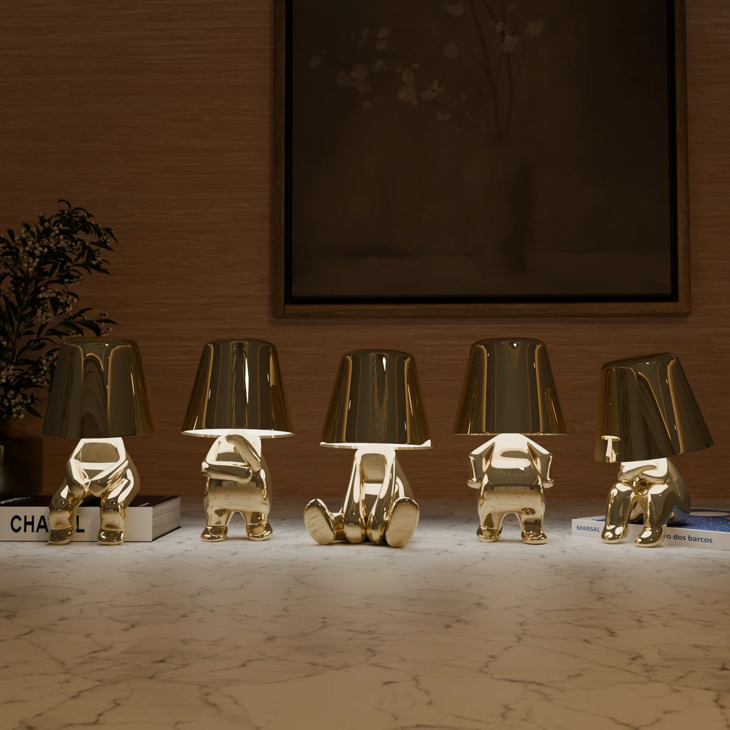 Elegant Gold Table Lamp Set – Modern Decor for Living Room & Office