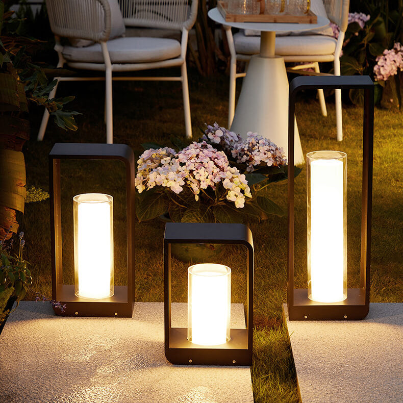 Contemporary Square Stainless Steel LED Landscape Light for Outdoor Use