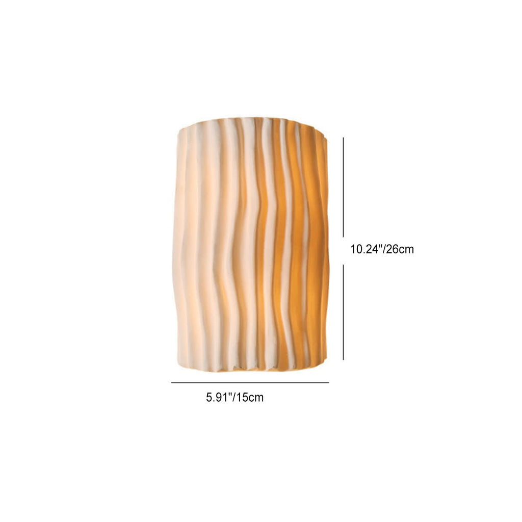 Nordic Design Resin Striped Half Cylinder 2-Light Wall Sconce for Living Room