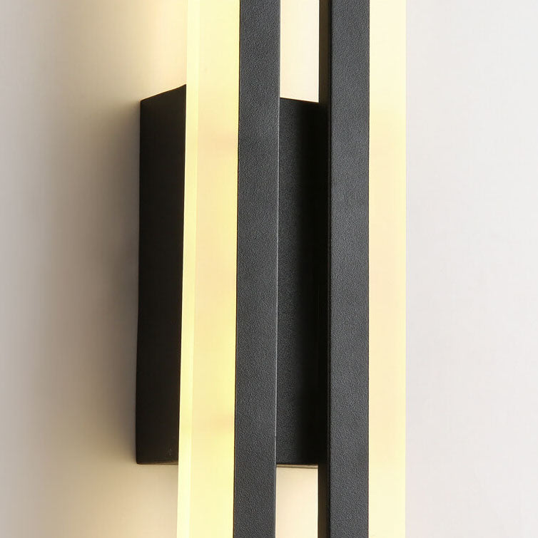 Sleek Black Iron Acrylic LED Wall Sconce Lamp for Contemporary Spaces