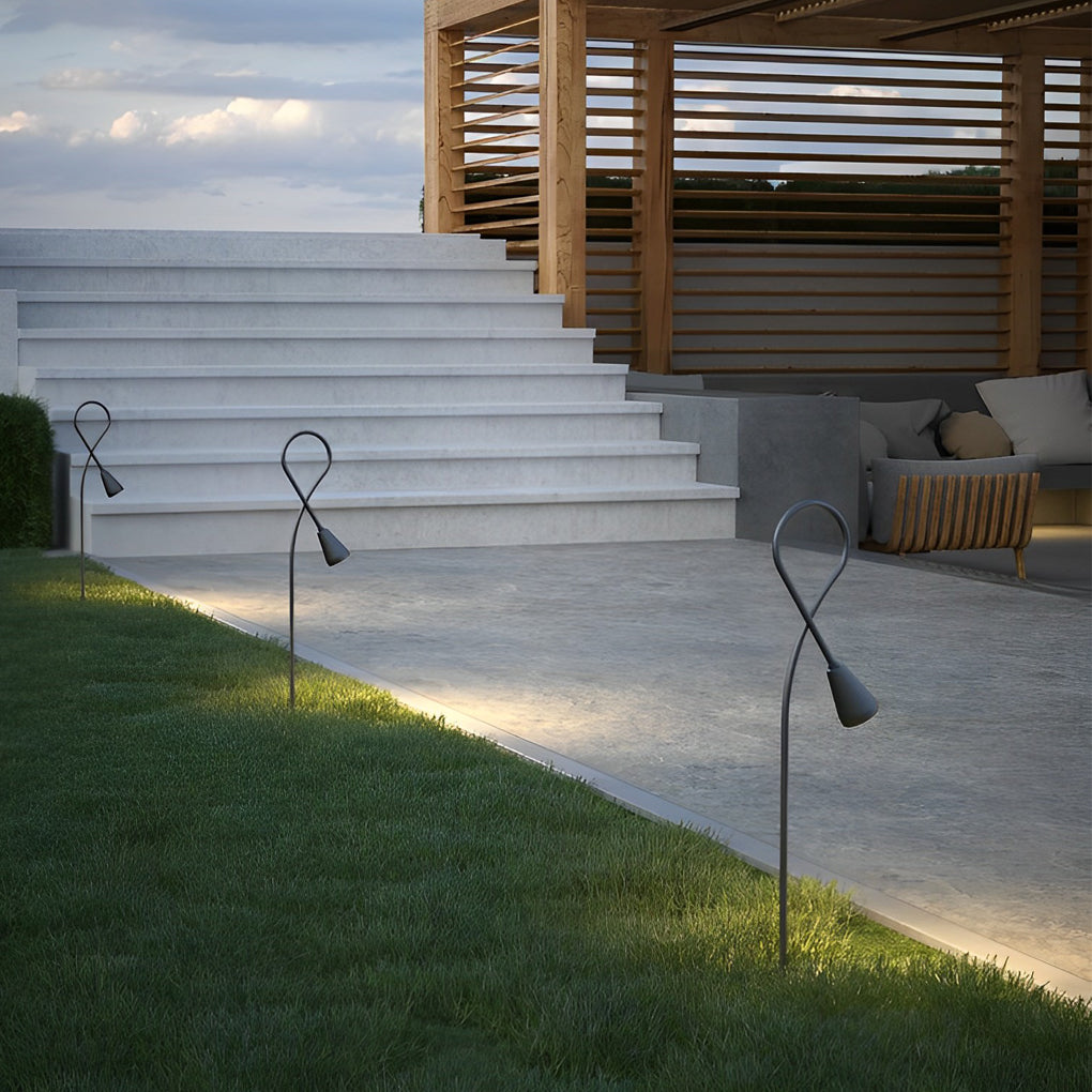 Modern Waterproof LED Arched Gooseneck Pathway Lights for Outdoor Use