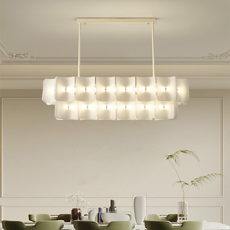 Contemporary Black Iron & Aluminum LED Island Chandelier for Kitchen