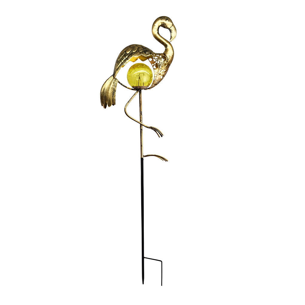 Artistic Solar Garden Light with Hollow Moon & Sun Flame Iron Design
