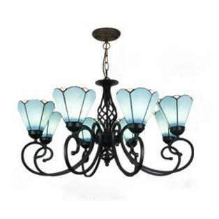 Elegant European Tiffany Glass Chandelier Pendant for Dining & Living Room