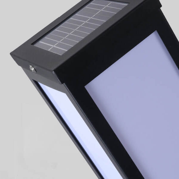 Contemporary Black Waterproof Solar Square Pathway Lantern for Outdoors