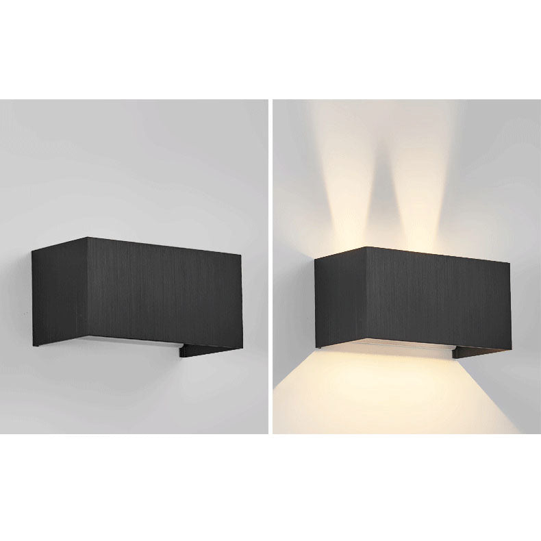 Modern Gray Aluminum Square LED Wall Sconce Lamp for Entryway Lighting