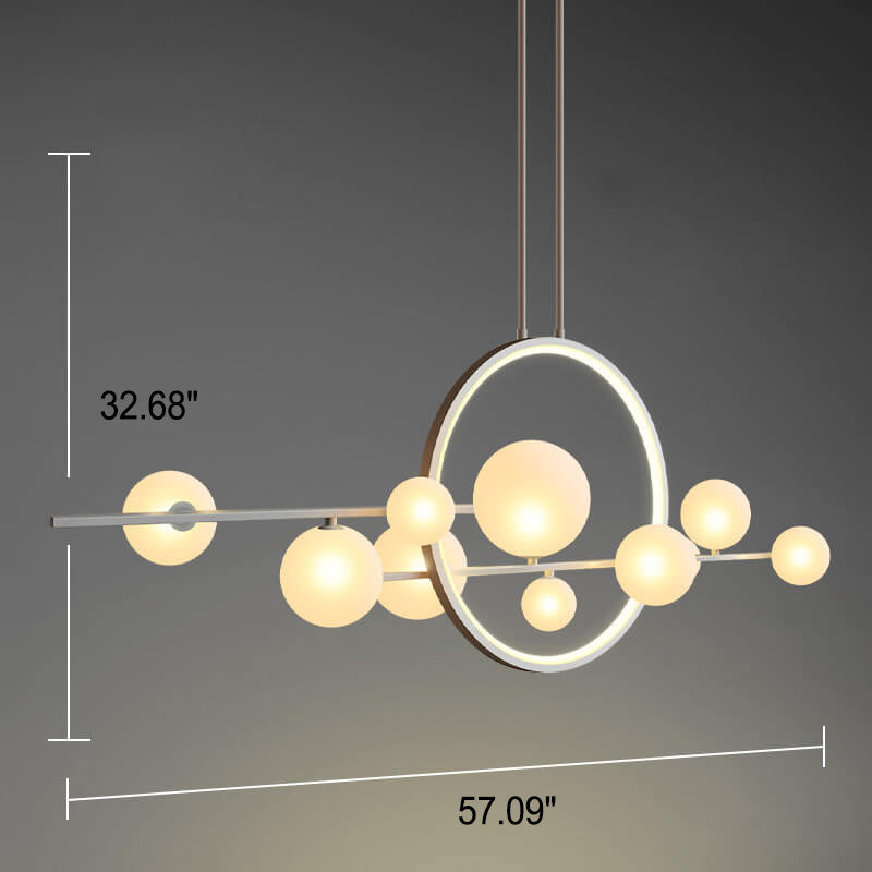 Contemporary Clear Glass Bubble Pendant Chandelier for Dining Room