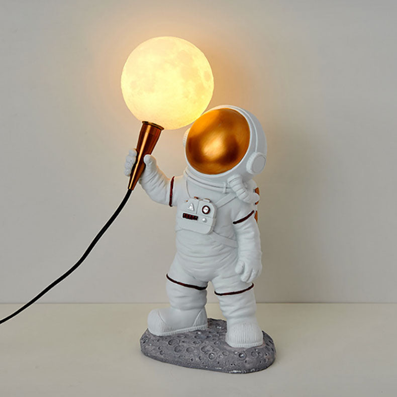 Modern Cartoon Astronaut Resin Wall Sconce Lamp for Kids' Bedroom