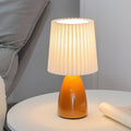 Elegant 12-Inch Dimmable Glass Pleated Shade Table Lamp for Bedroom Desk