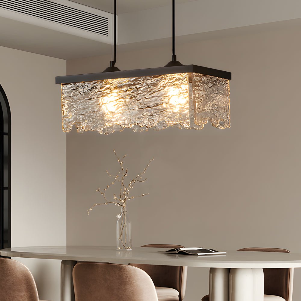 Elegant 1/2-Light Glass Chandelier with 3-Step Dimming for Dining Room
