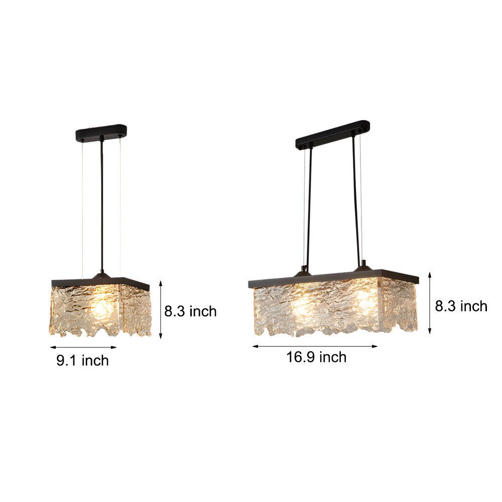 Elegant 1/2-Light Glass Chandelier with 3-Step Dimming for Dining Room