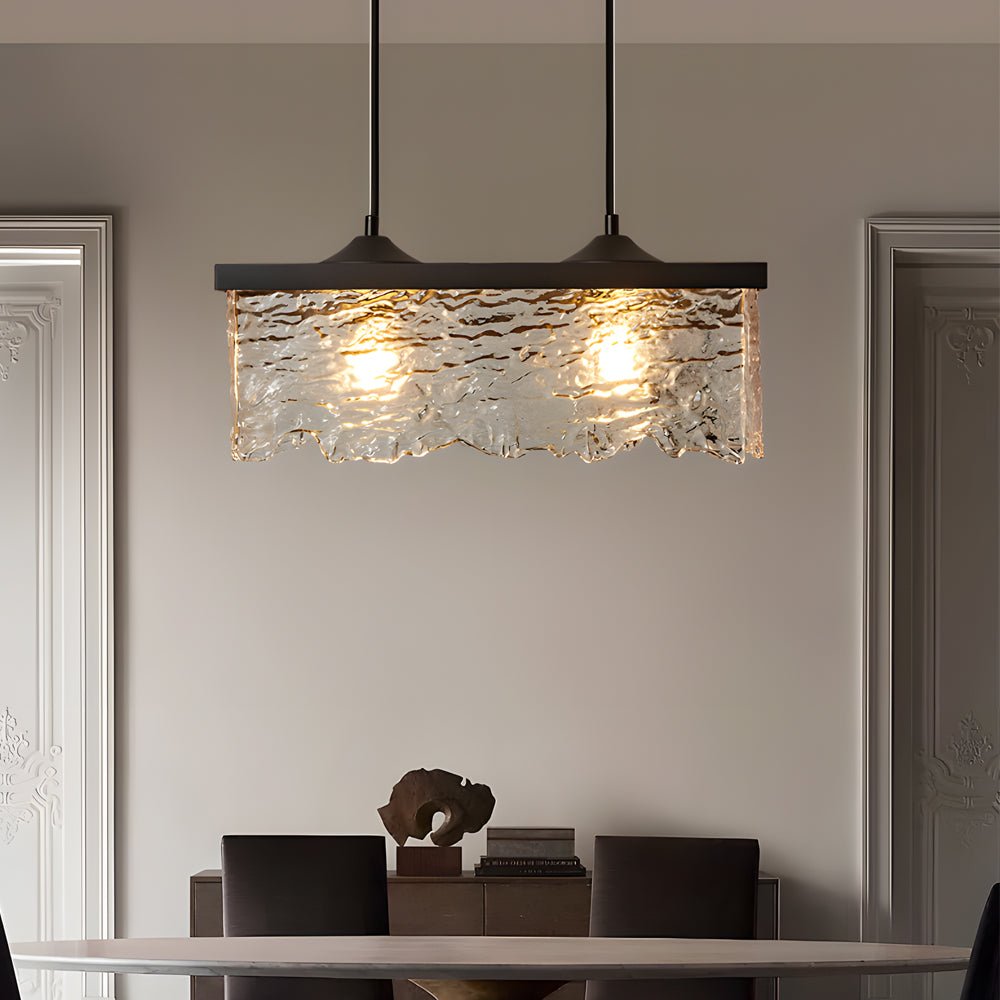 Elegant 1/2-Light Glass Chandelier with 3-Step Dimming for Dining Room