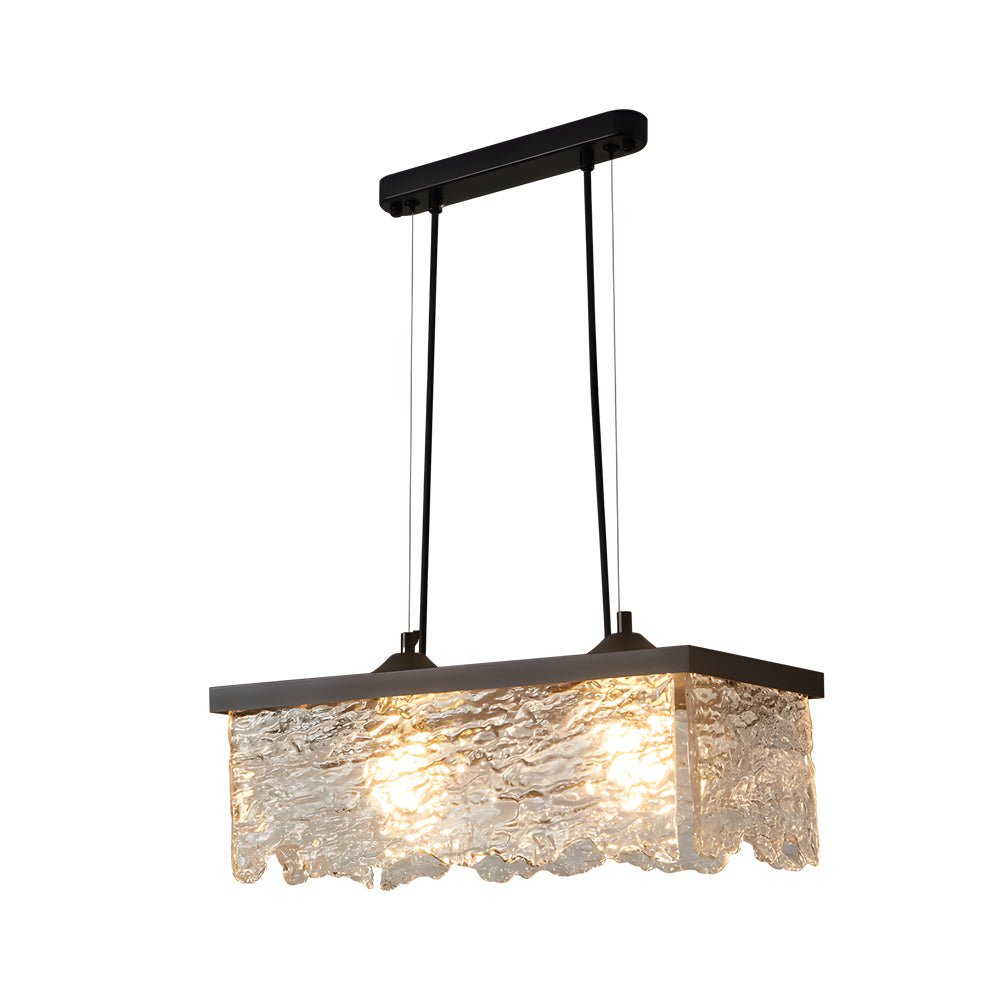Elegant 1/2-Light Glass Chandelier with 3-Step Dimming for Dining Room