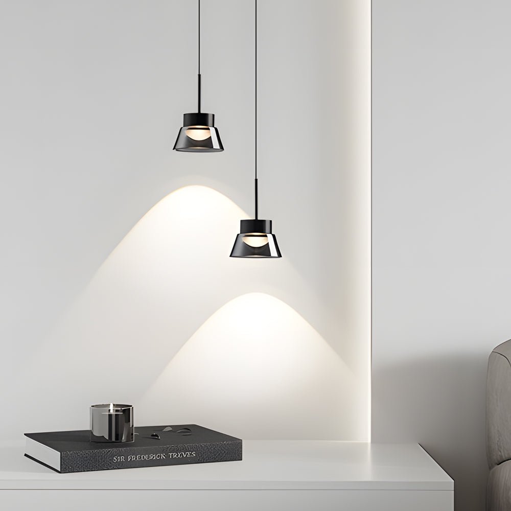 Modern Smoked Gray Glass Pendant Light Chandelier for Bedroom Decor
