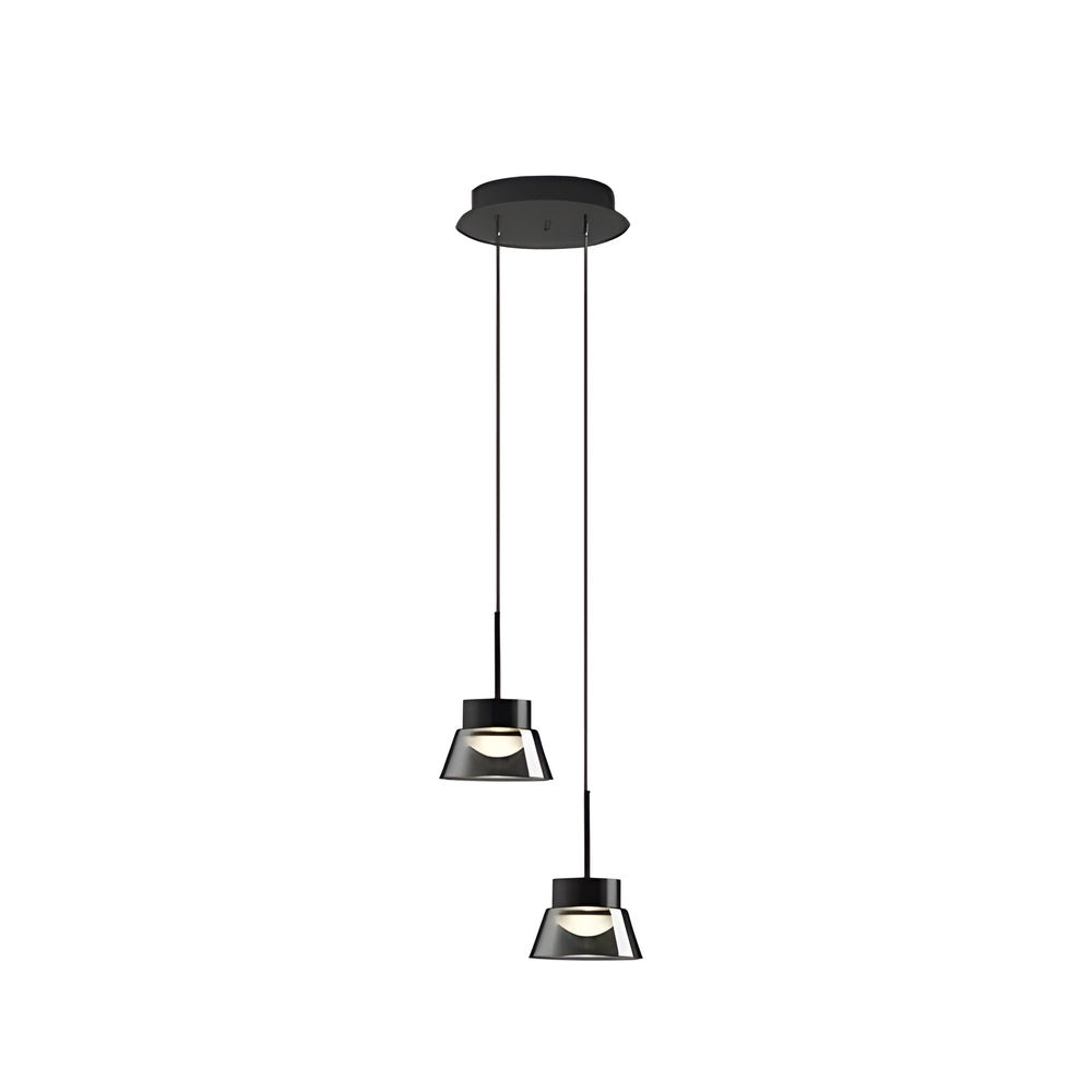 Smoked Gray Glass LED Pendant Chandelier for Modern Bedroom Decor