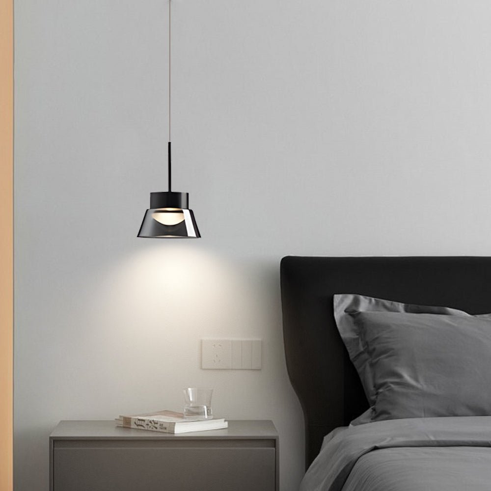 Modern Smoked Gray Glass Pendant Light Chandelier for Bedroom Decor