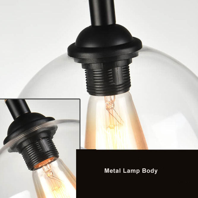 Vintage Glass and Metal Rope Pendant Light Fixture for Living Room