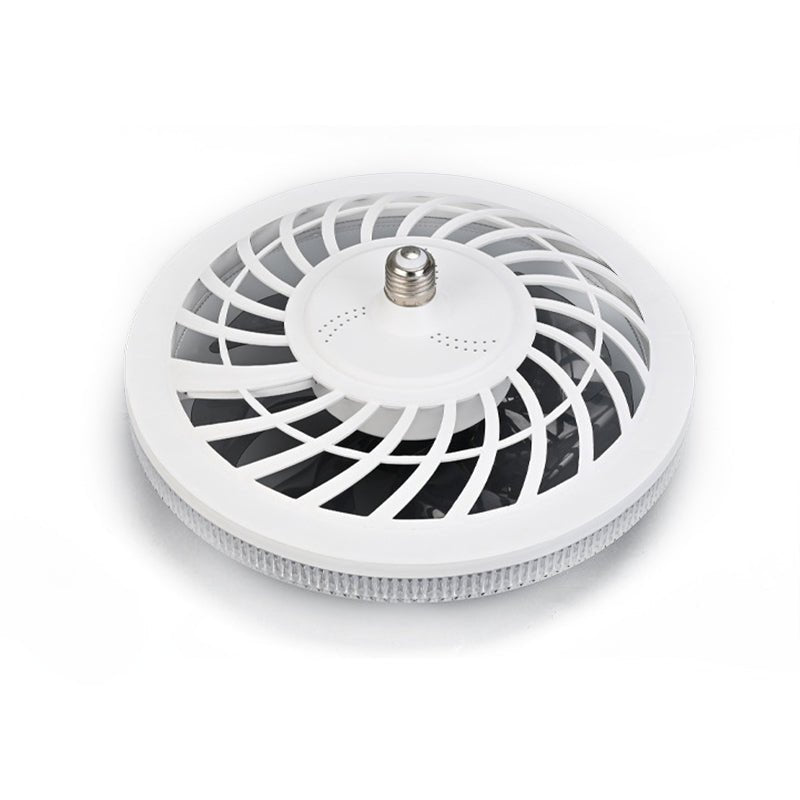 Contemporary White LED Flush Mount Ceiling Fan with 7 Blades, 12.2 in.
