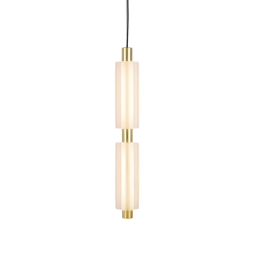 Modern Acrylic Cylinder Pendant Lights - Gold/Black for Dining Room