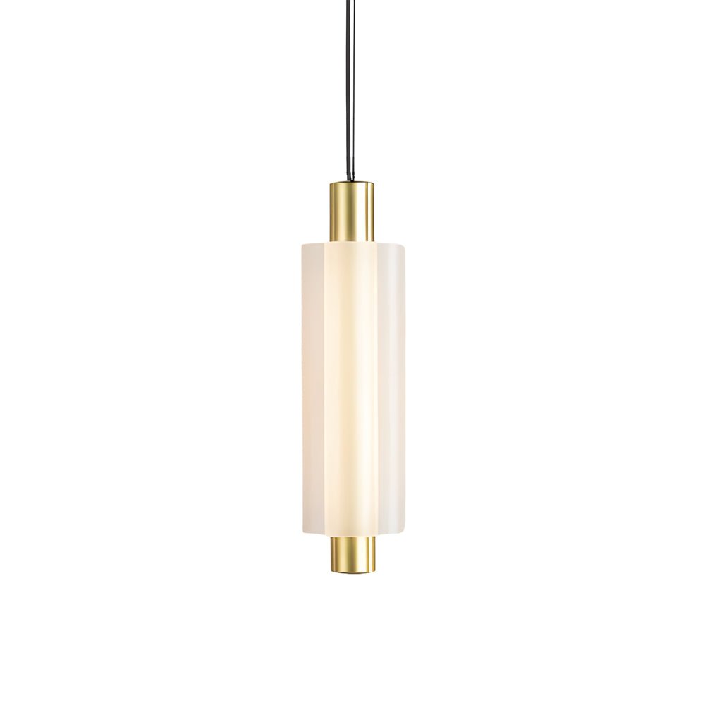 Modern Acrylic Cylinder Pendant Light Fixture in Gold/Black for Home Decor