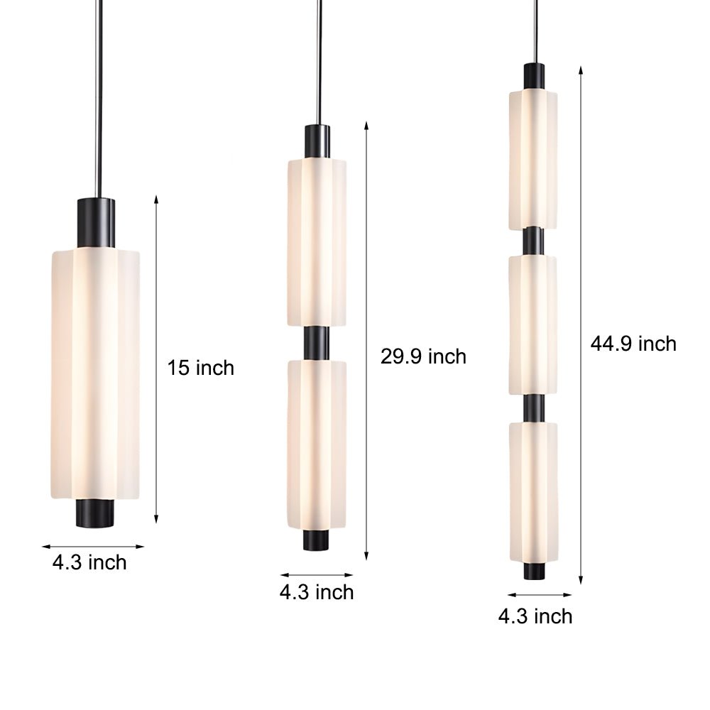 Modern Acrylic Cylinder Pendant Lights - Gold/Black for Dining Room