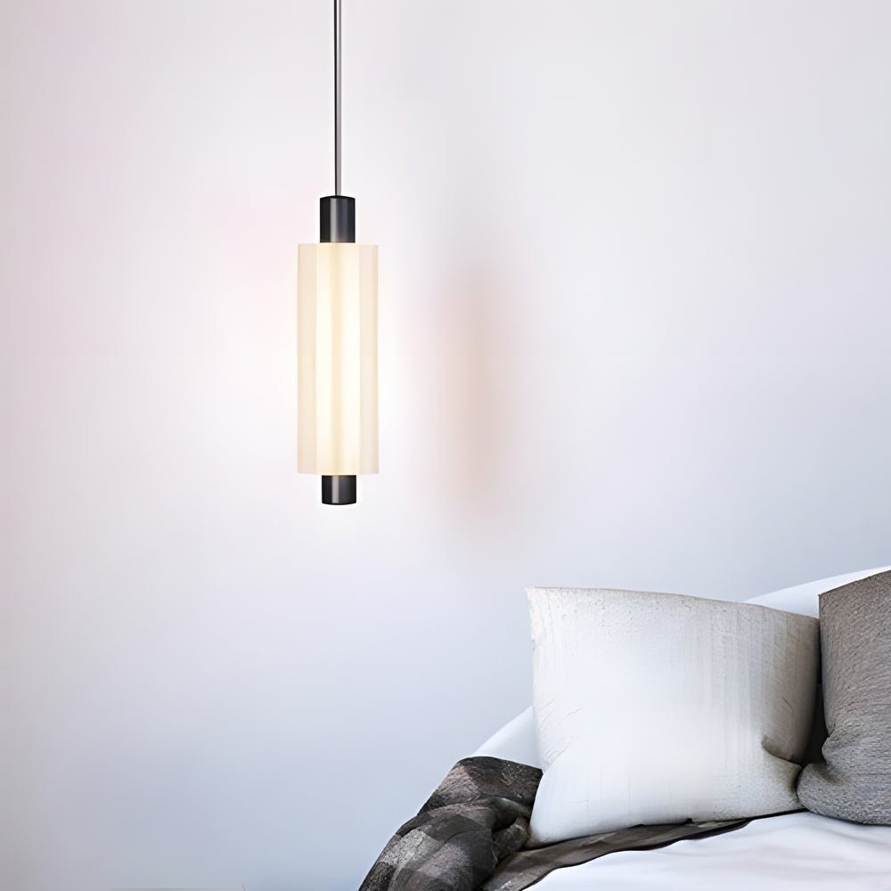 Modern Acrylic Cylinder Pendant Lights - Gold/Black for Dining Room