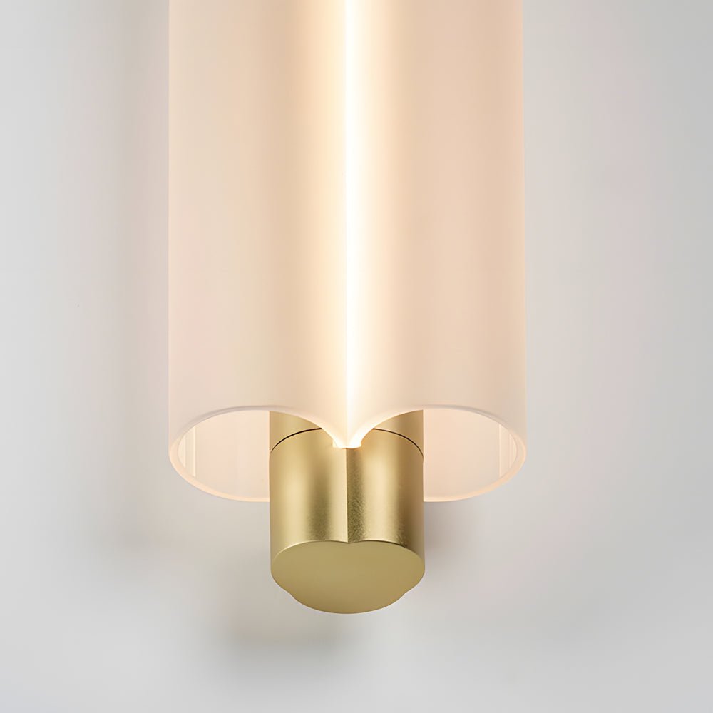 Modern Acrylic Cylinder Pendant Light Fixture in Gold/Black for Home Decor