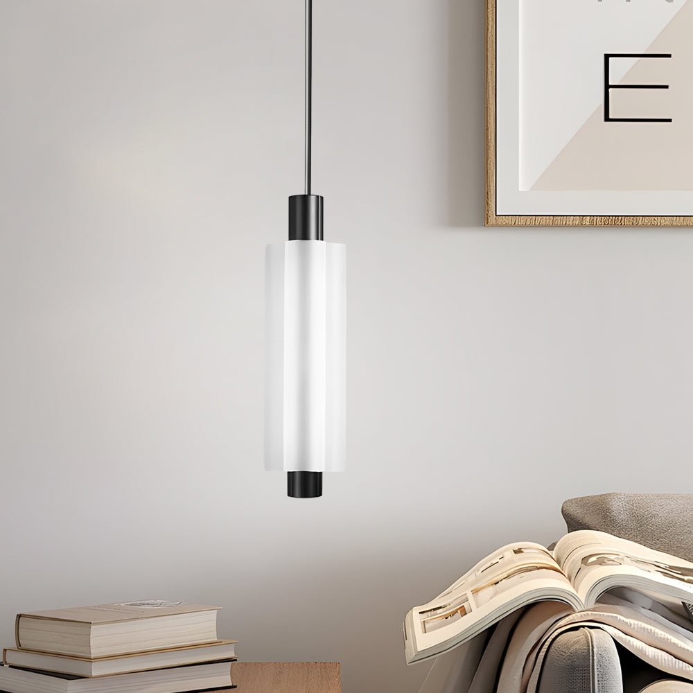 Modern Acrylic Cylinder Pendant Lights - Gold/Black for Dining Room