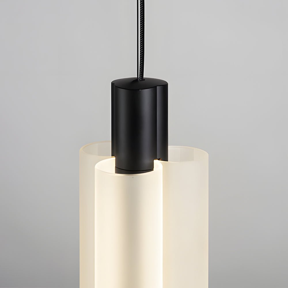 Modern Acrylic Cylinder Pendant Lights - Gold/Black for Dining Room