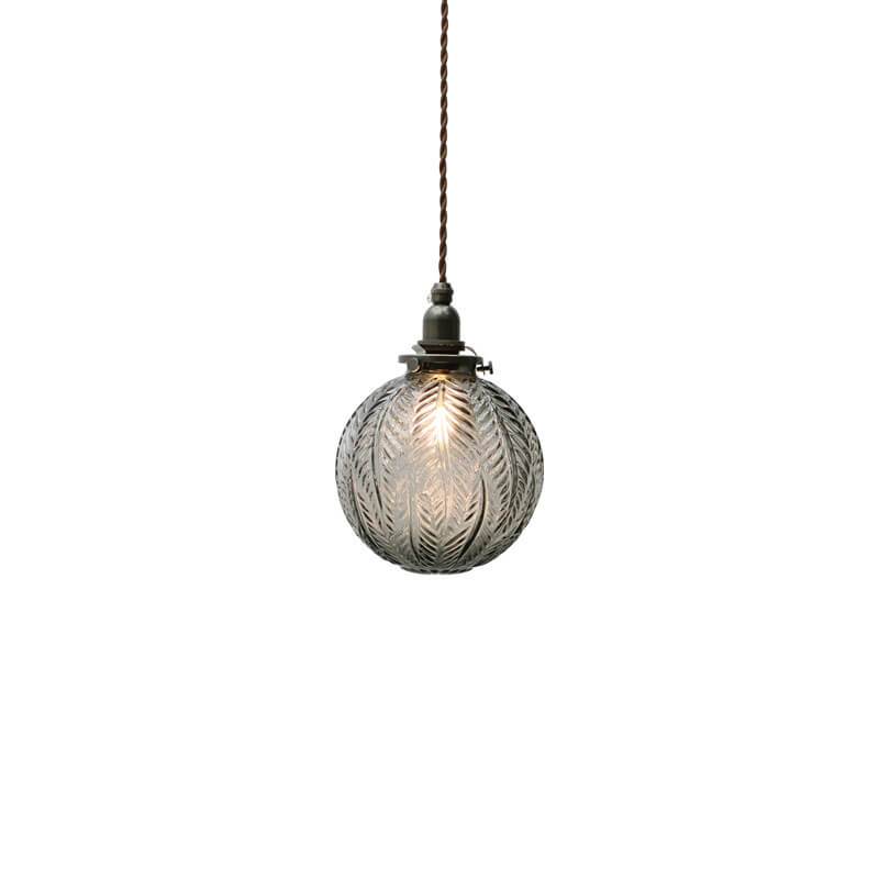 Vintage Style Lotus Pattern Glass Globe Pendant Light for Kitchen Diner