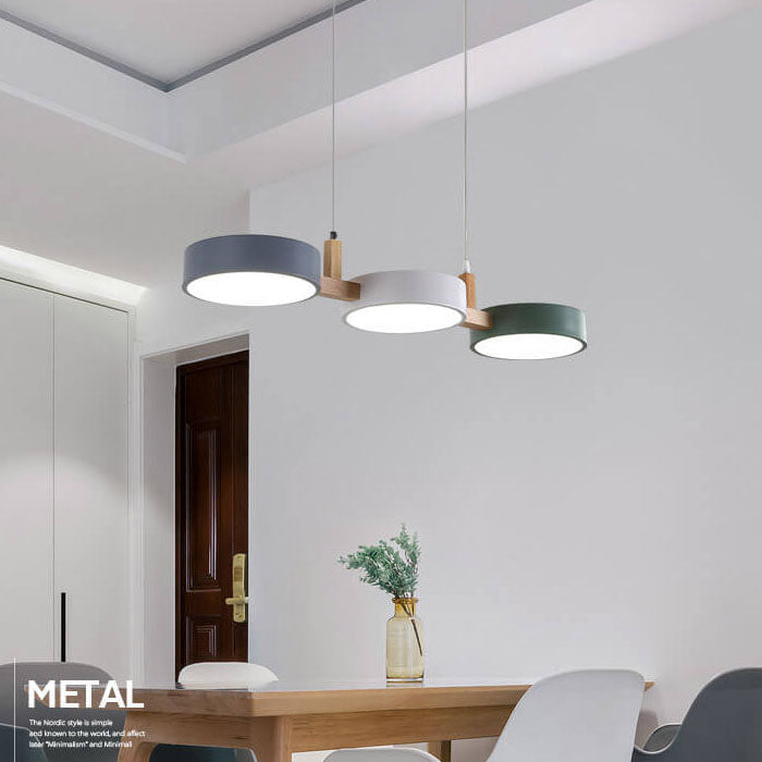 Elegant White Macaron Drum LED Chandelier for Living Room Dining Room