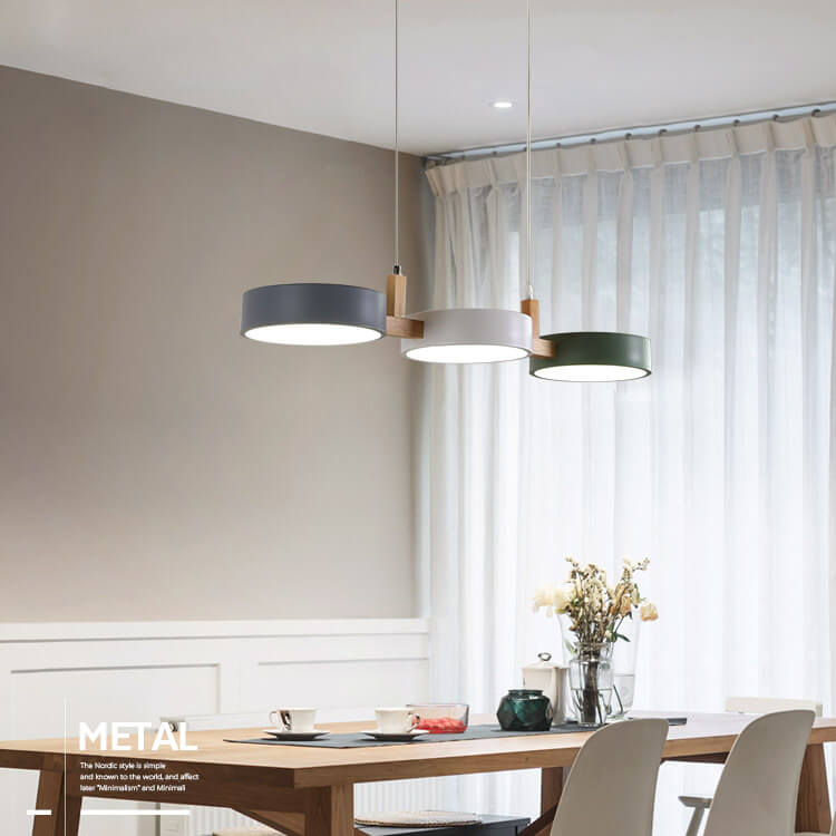 Elegant White Macaron Drum LED Chandelier for Living Room Dining Room