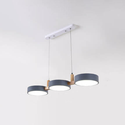 Elegant White Macaron Drum LED Chandelier for Living Room Dining Room