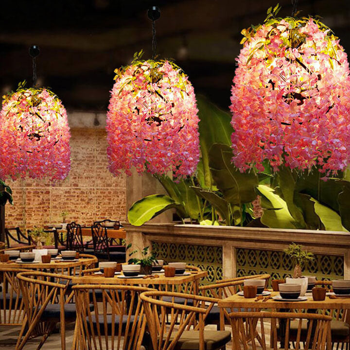 Vibrant Colorful Silk Flower Chandeliers for Modern Living Room & Bedroom