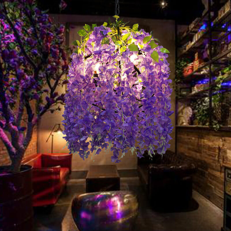 Vibrant Colorful Silk Flower Chandeliers for Modern Living Room & Bedroom