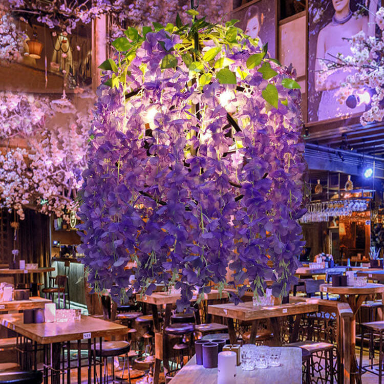Vibrant Colorful Silk Flower Chandeliers for Modern Living Room & Bedroom