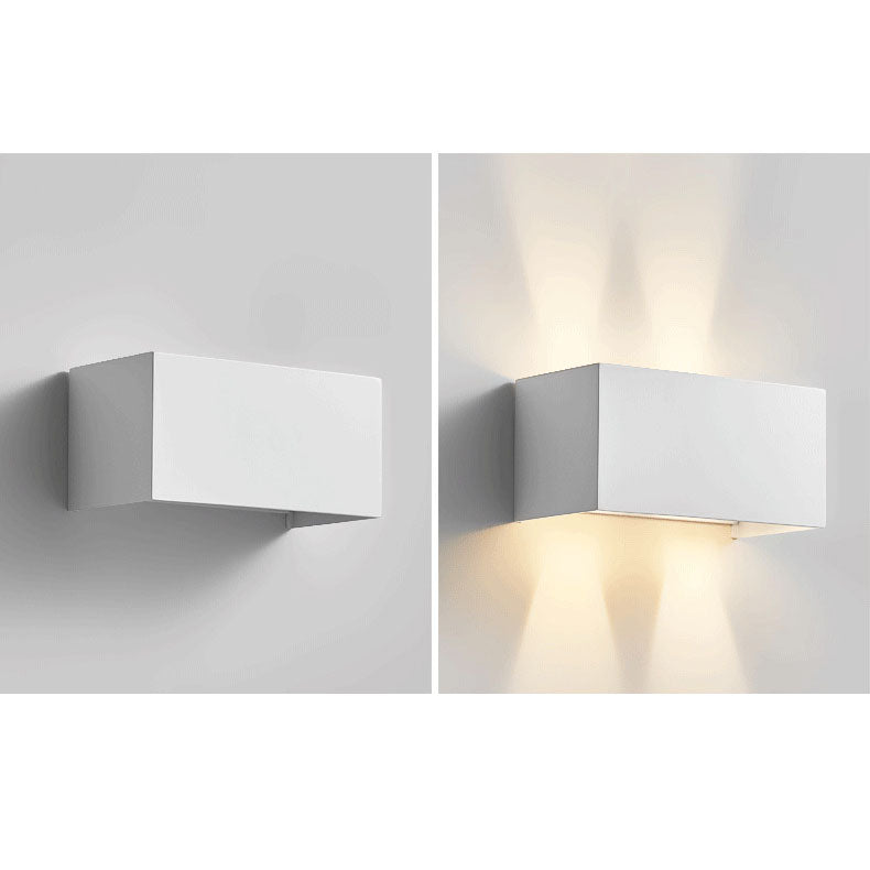 Modern Gray Aluminum Square LED Wall Sconce Lamp for Entryway Lighting