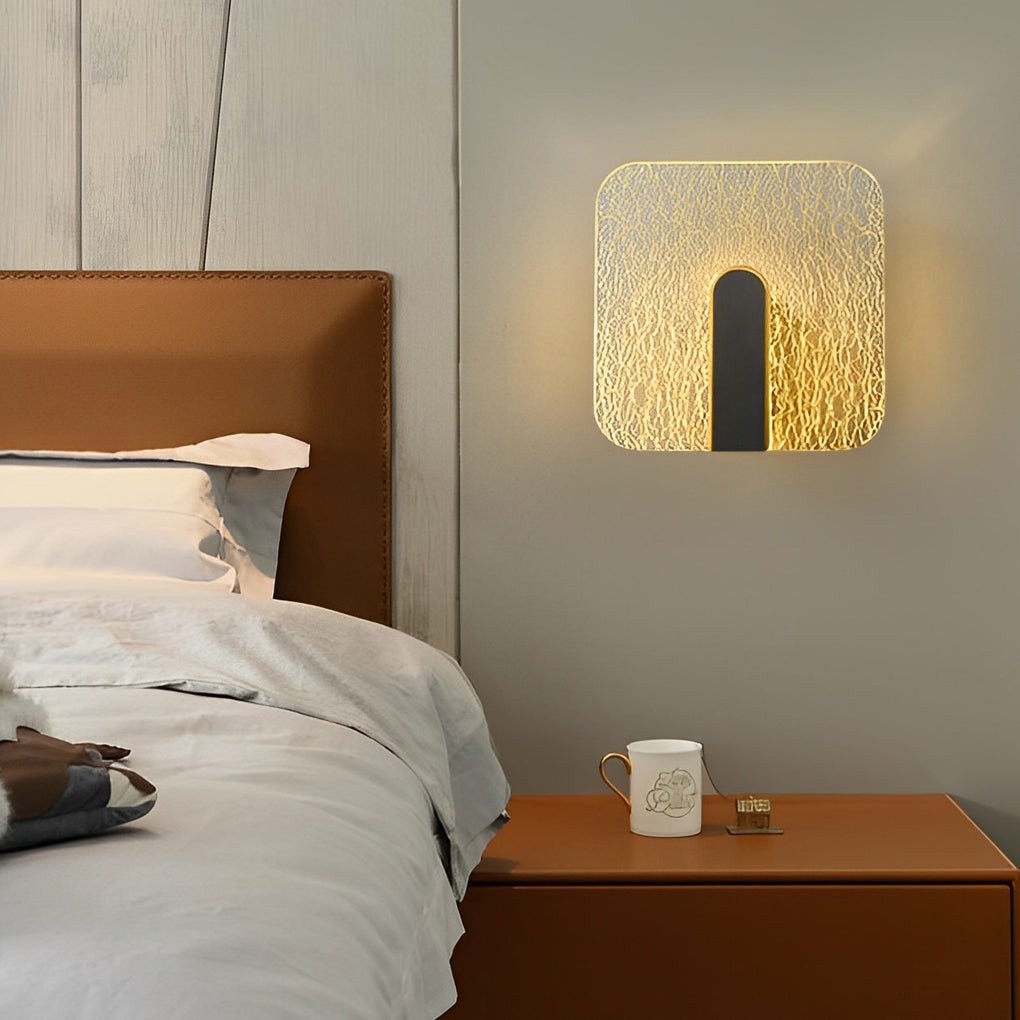Sleek White Round Square LED Wall Lamp for Bedroom & Living Room Decor