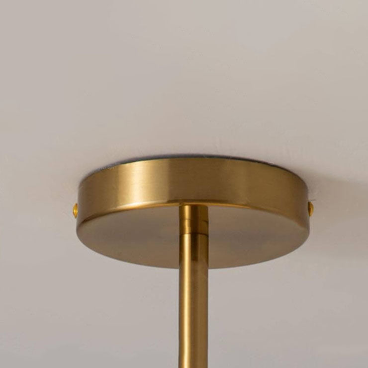 Chic Retro Round Copper Pendant Light in Solid Color for Dining Room