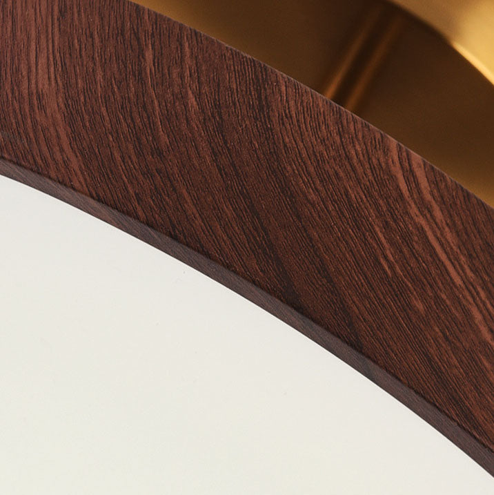 Natural Wood Grain LED Semi-Flush Mount Light for Wabi-Sabi Style Interiors