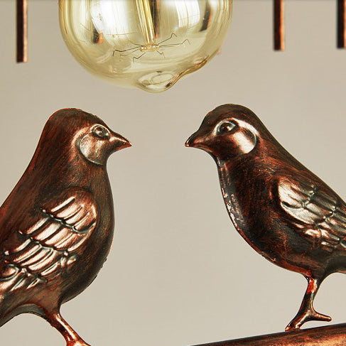 Vintage-Inspired Black Iron 4-Light Bird Cage Chandelier for Dining Room