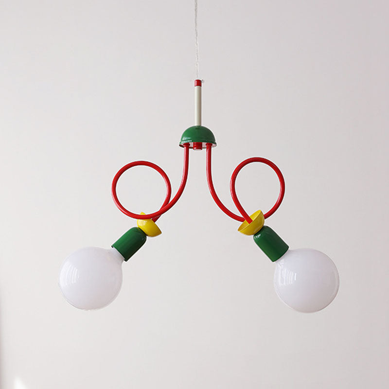 Scandinavian Black Orb Glass Chandelier, 2/3/5 Lights for Bedroom