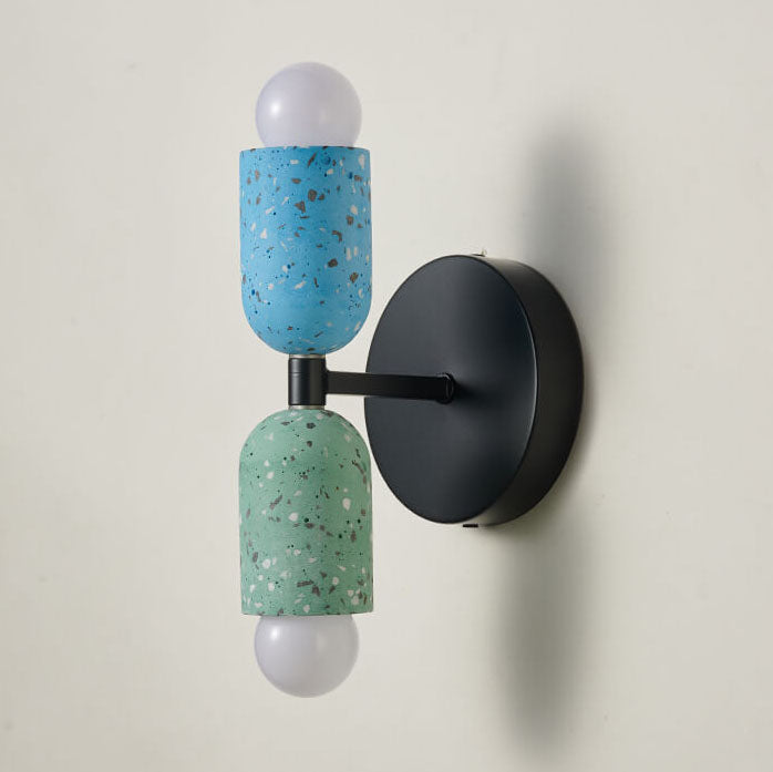 Modern Wabi-Sabi Iron & Cement 2-Light Wall Sconce for Living Room