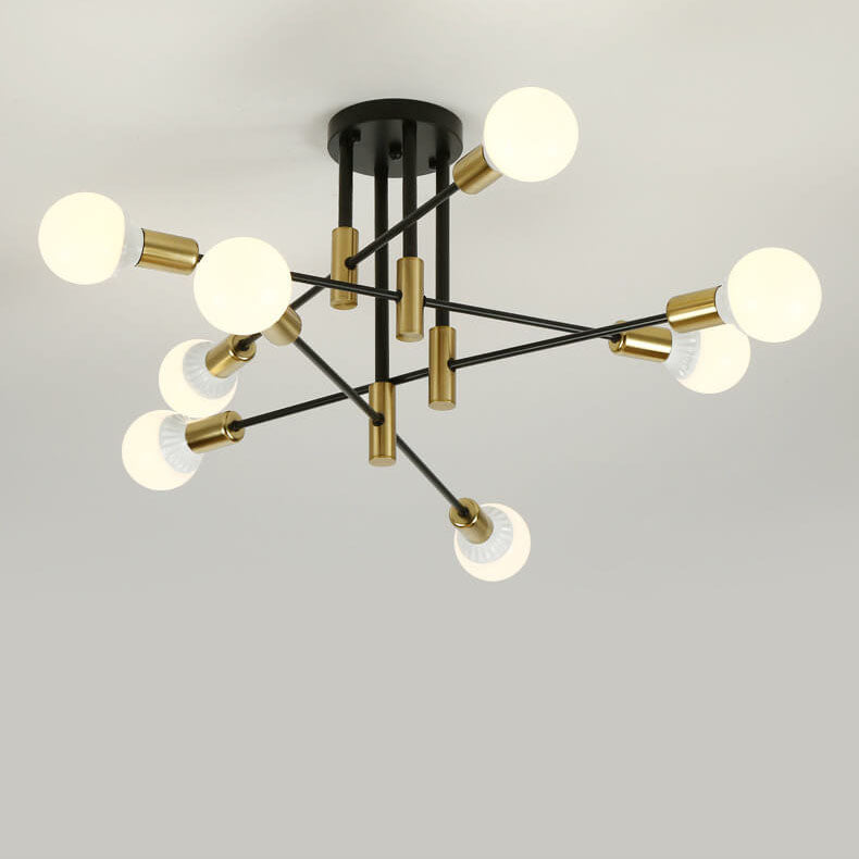 Nordic Minimalist Black Iron 4/6/8-Light Chandelier for Kitchen Island