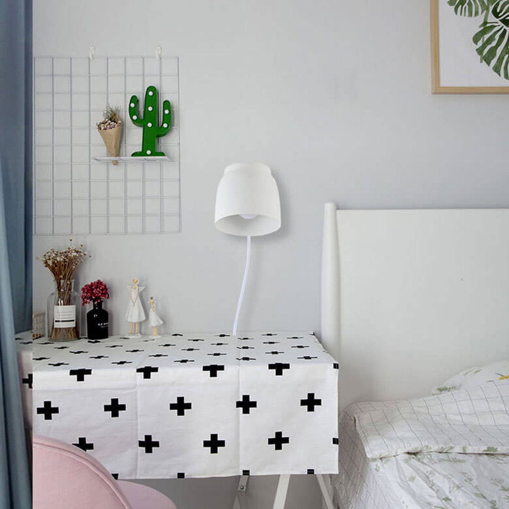 Scandinavian Minimalist Rotatable 1-Light Column Wall Sconce in White
