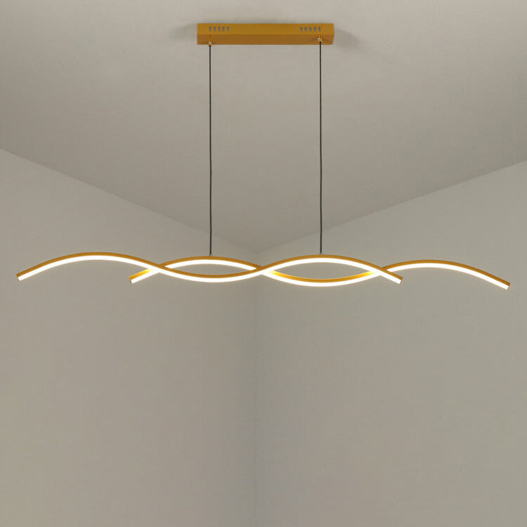 Nordic Minimalist LED Chandelier with Wave Design for Dining Room