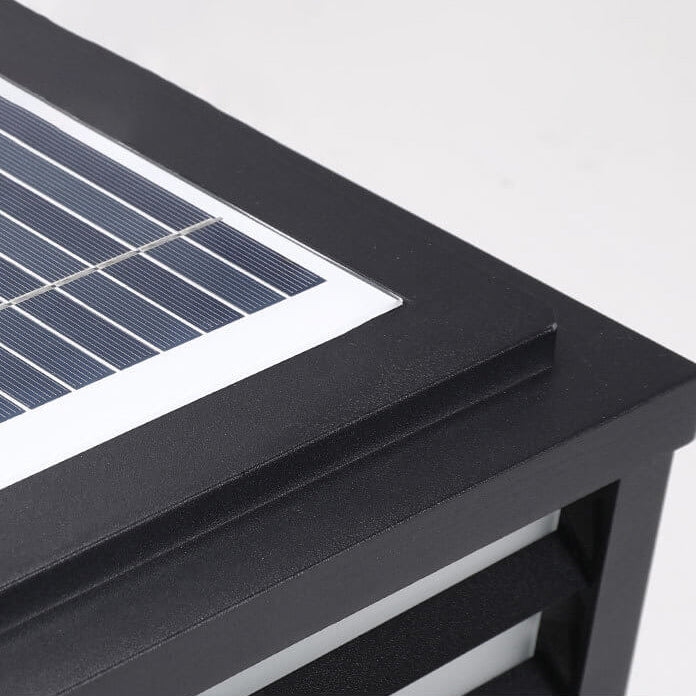 Sleek Black Solar-Powered Aluminum LED Post Light for Garden Landscape