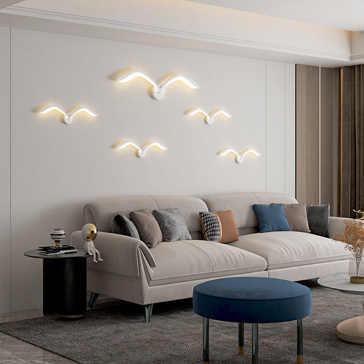 Nordic Minimalist White Acrylic LED Wall Sconce for Living Room Decor